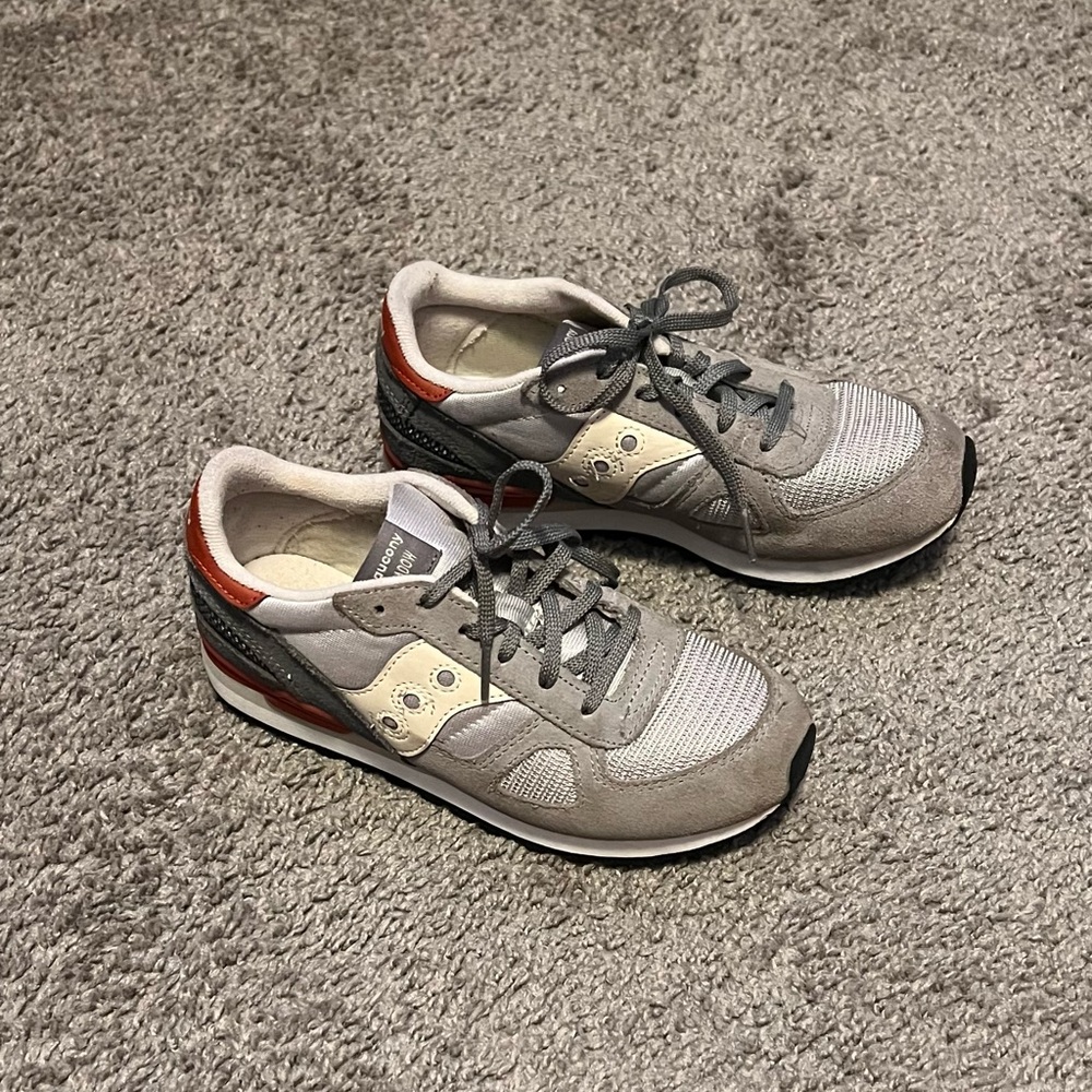 Saucony Kid's Gray and Red Athletic Sneakers